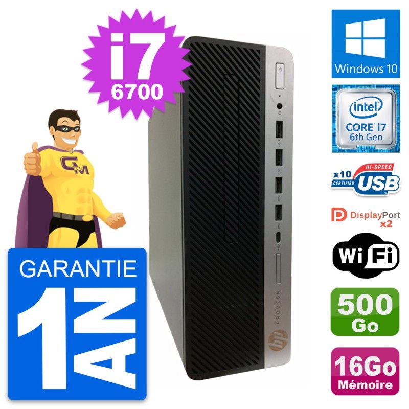 HP ProDesk 600 G3 SFF Computer - Intel i7-6700, 16GB RAM, 500GB HDD, Windows 10, WiFi