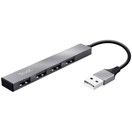 Hub Trust Halyx 4 Ports USB - Compact, Plug & Play pour PC/Mac