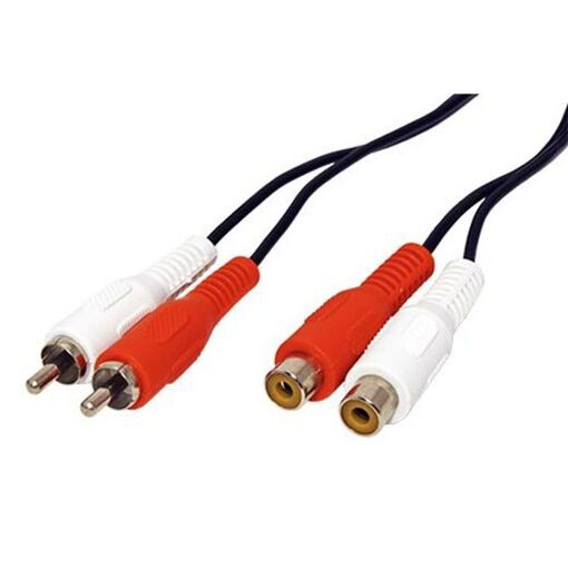 Secomp VALUE Audio/Video Cable Extender - 5m, Male RCA to Female RCA, Shielded, Black