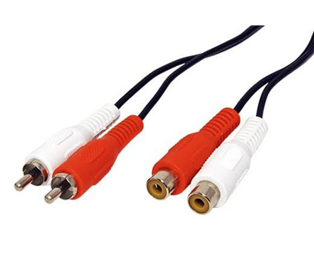 Extensor de cable de audio/video Secomp VALUE - 5 m, Macho RCA a Hembra RCA, Blindado, Negro