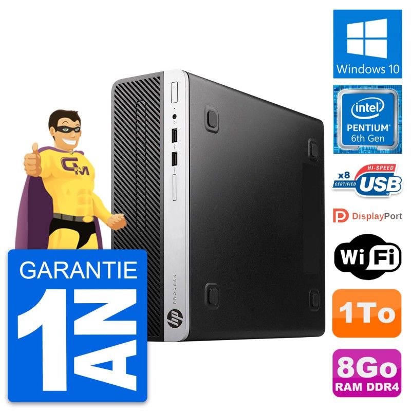 HP ProDesk 400 G4 SFF PC - Intel G4400, 8GB RAM, 1TB HDD, Windows 10, WiFi