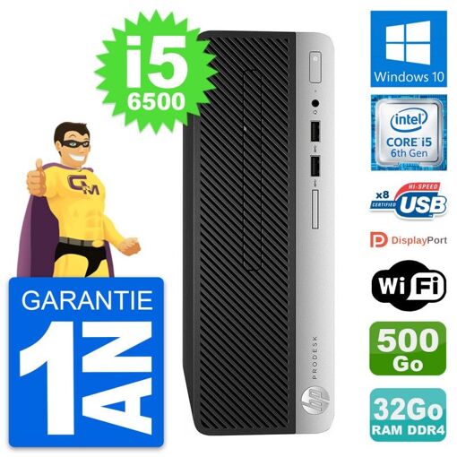 PC HP ProDesk 400 G4 SFF - Intel i5-6500, 32GB de RAM, 500GB HDD, Windows 10, Wifi