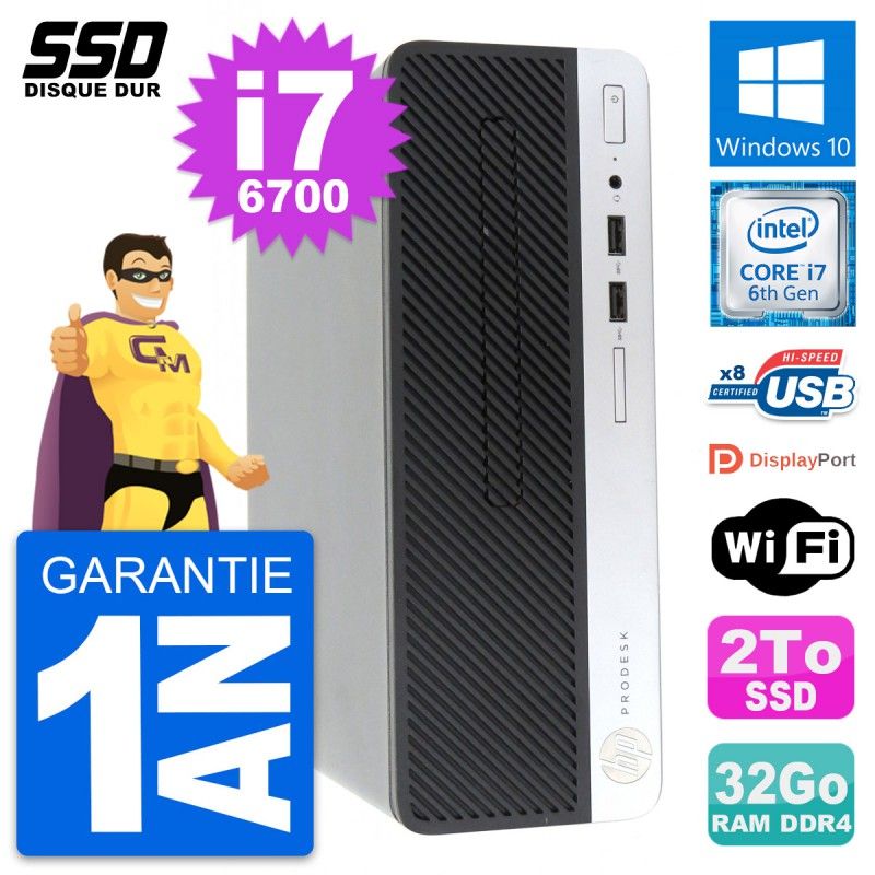 HP ProDesk 400 G4 Mini PC - Intel Core i7, 32GB RAM, 2TB SSD, Windows 10