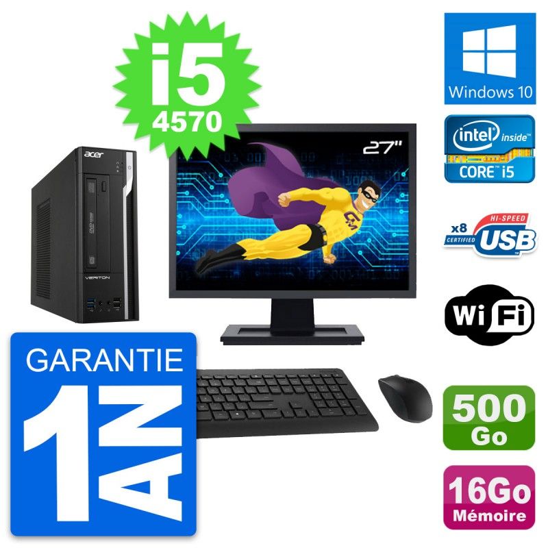 Acer Veriton X2632G SFF 27" Intel i5-4570 16GB RAM 500GB HDD Windows 10 WiFi