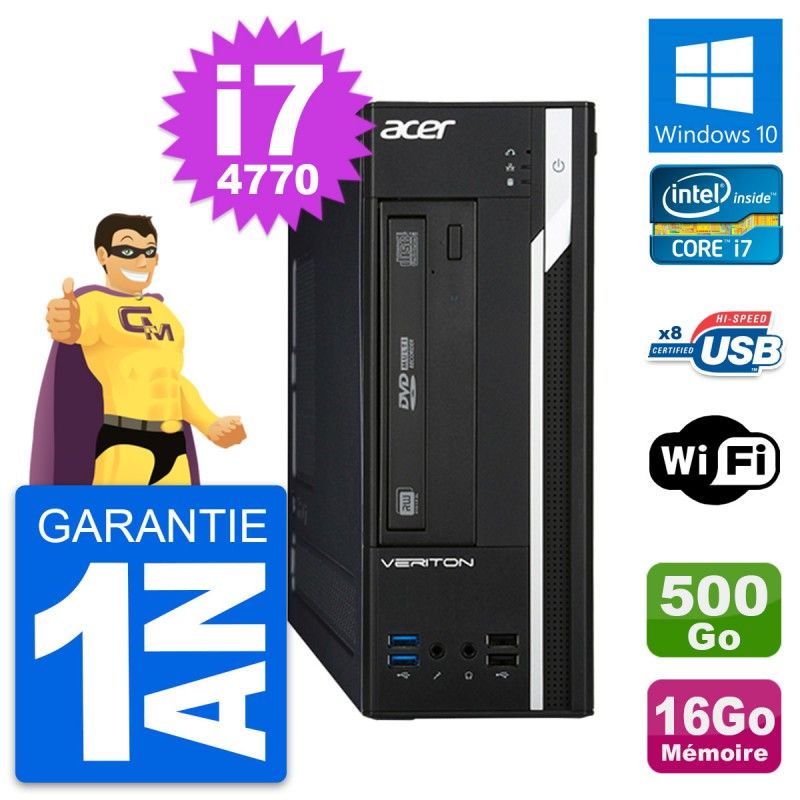 Acer Veriton X2632G SFF Desktop PC - Intel i7-4770, 16GB RAM, 500GB HDD, Windows 10, WiFi