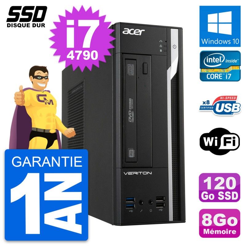 Acer Veriton X2632G SFF Desktop PC - Intel Core i7-4790, 8GB RAM, 120GB SSD, Windows 10, Wifi