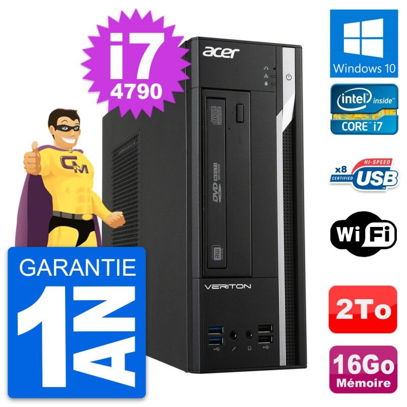 Acer Veriton X2632G SFF Desktop PC - Intel Core i7-4790, 16GB RAM, 2TB HDD, Windows 10, WiFi