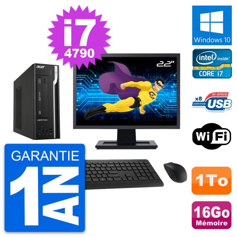 Acer Veriton X2632G SFF 22-Inch PC - Intel i7-4790, 16GB RAM, 1TB Storage, Windows 10