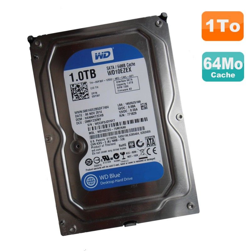 Western Digital Blue 1TB Internal Hard Drive, SATA III 3.5" WD10EZEX-75M2NA0
