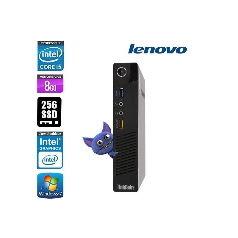 Lenovo ThinkCentre Tiny M73 Core i5 2.9GHz, 8GB RAM, 256GB SSD, Intel HD Graphics, Windows 10 Pro, AZERTY Keyboard & Mouse