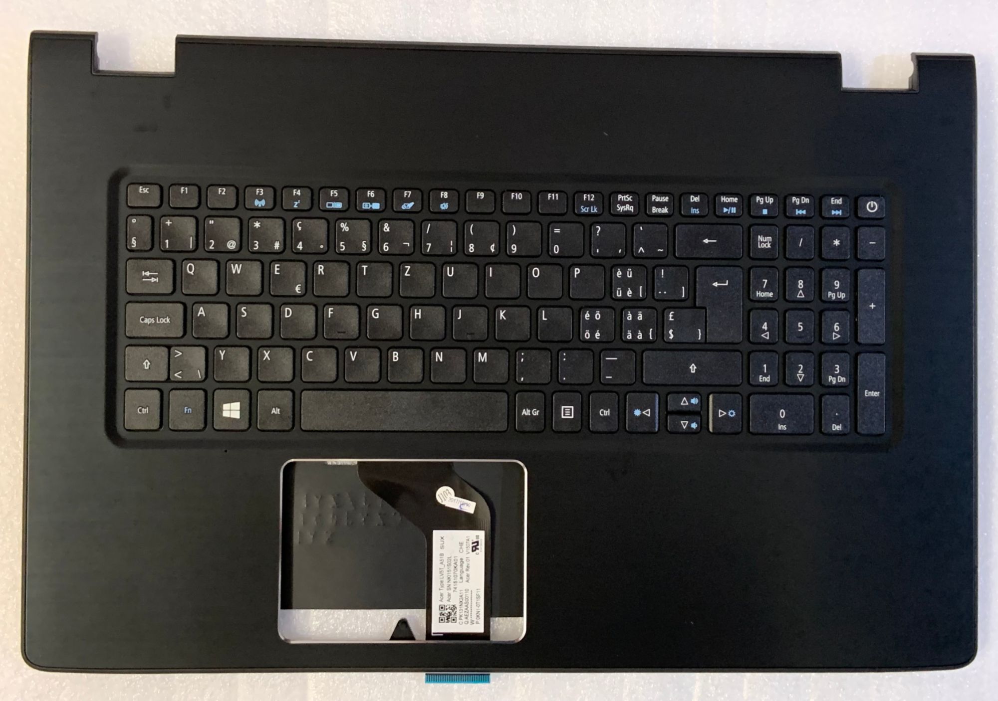 Acer Aspire E5-774 Swiss-German Qwertz Keyboard, Black