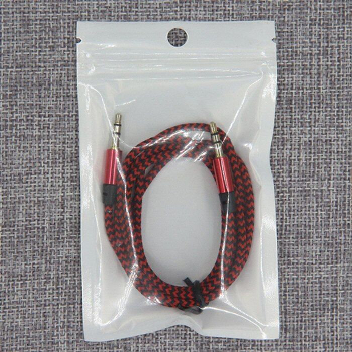 Nipseyteko 1m Red Audio Cable Male to Male, 3.5mm Jack, Gold Plug