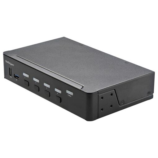 StarTech.com 4-Port HDMI KVM Switch - 1 4K 60Hz Ultra HDR Monitor - Desktop HDMI 2.0 Hub with 2x USB 3.0 (5Gbps) and 4x USB 2.0 HID, Audio - TAA (SV431HU34K6)