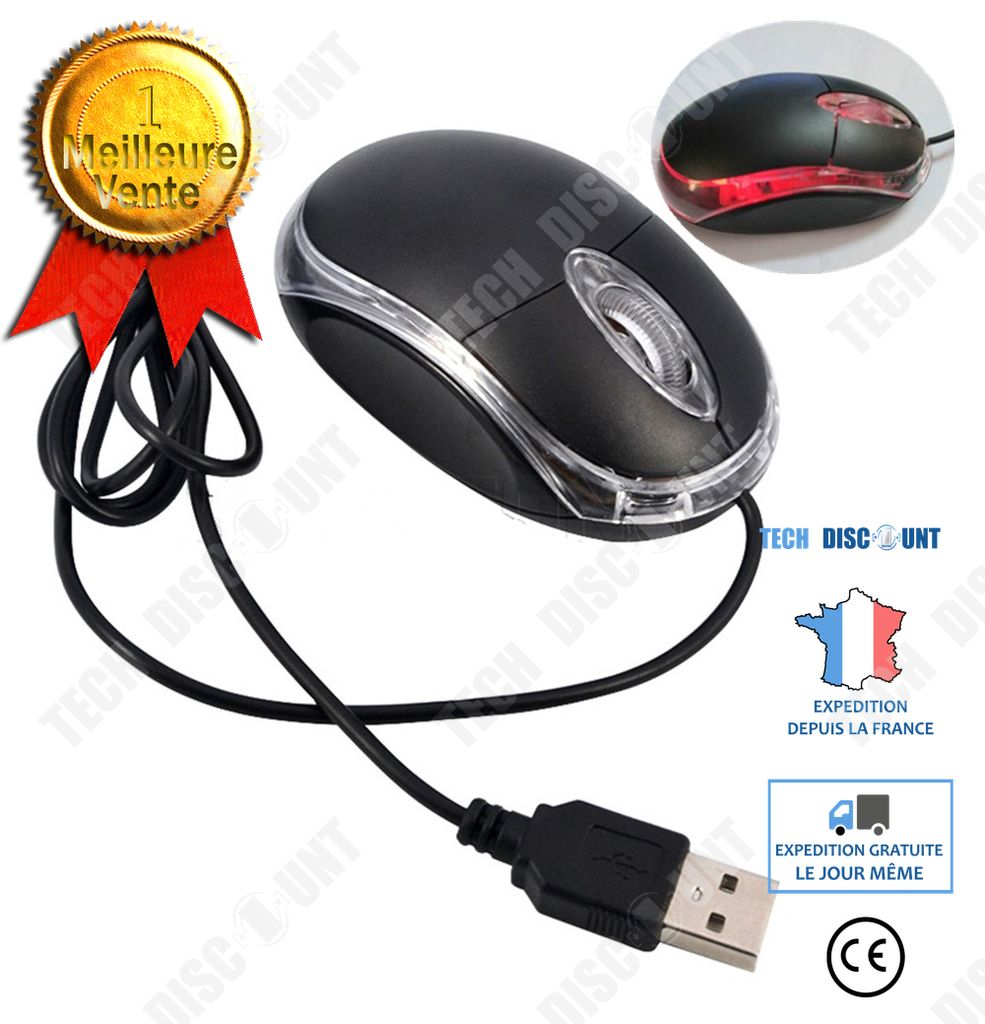Tech Discount Luminescent Retractable Wired Mouse