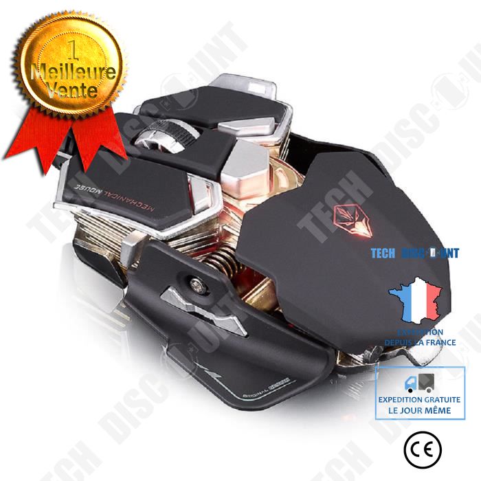Tech Discount Gamer Black Pro Luom G10 4000 DPI Adjustable Optical 9 Button 4 Colors Professional Mechanical Gaming USB Wired Macros Games Mouse