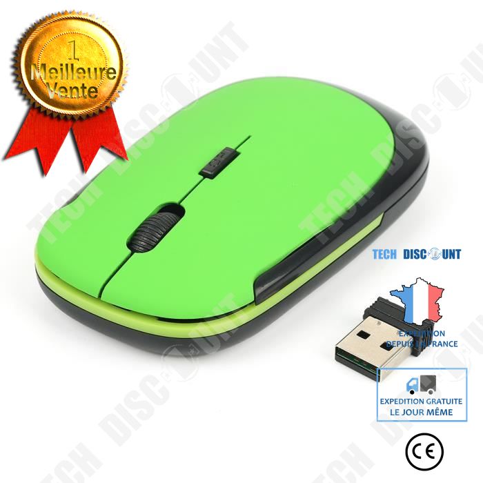 Tech Discount WH904 Wireless Mouse High Quality Receiver for Computer / Green / Optical for Laptop / High Performance