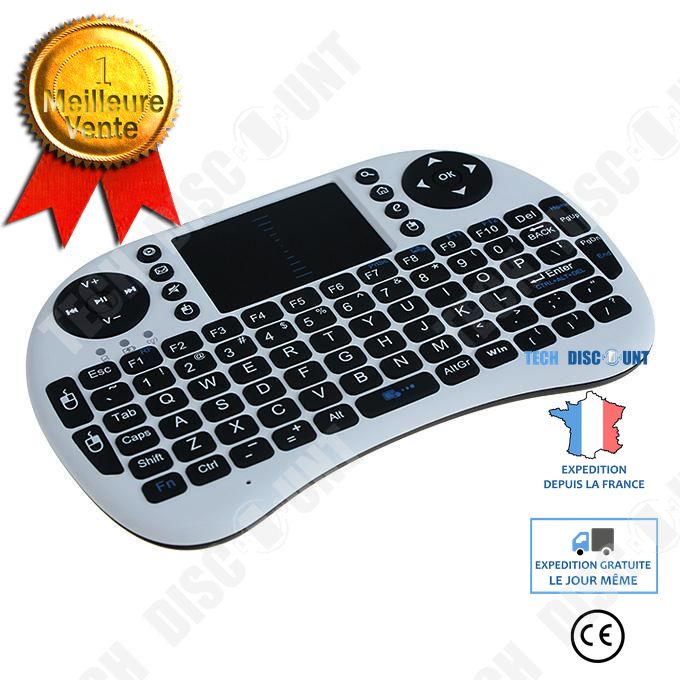 Tech Discount Mini i8 Ergonomic Wireless QWERTY Keyboard with Touchpad