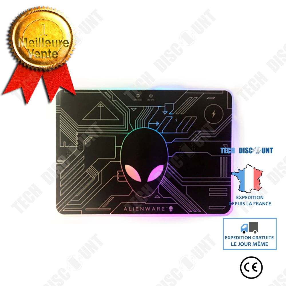 Tech Discount Wireless Charging Light-up Mouse Pad - 10 RGB Lighting Modes