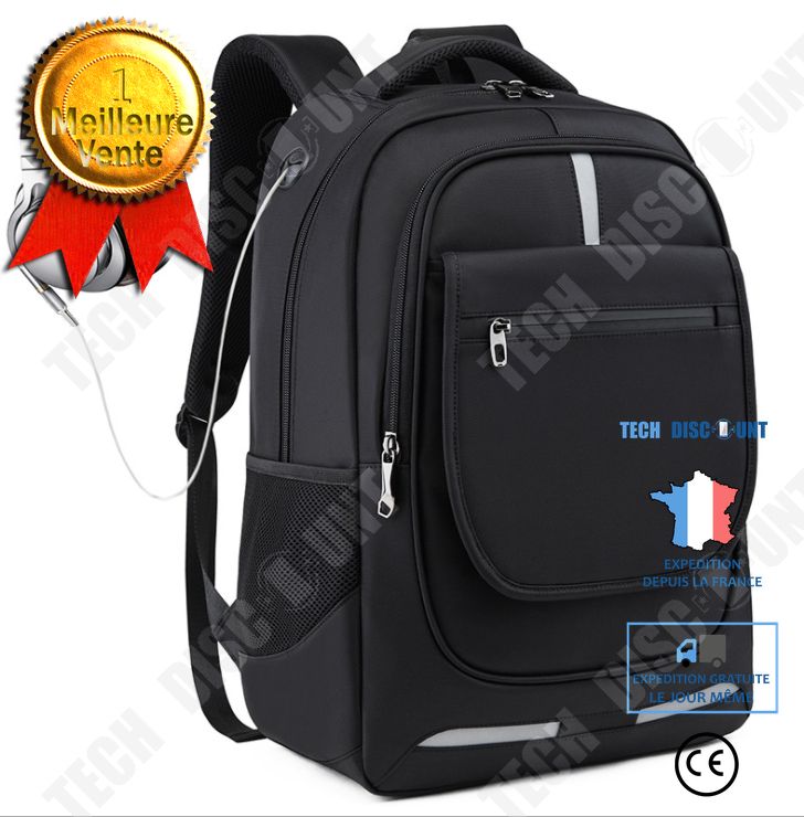 Tech Discount 17-Inch Laptop Backpack with USB Charging Port and Waterproof Design