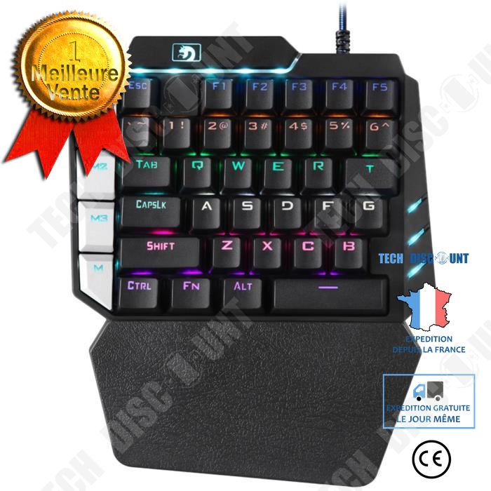 Tech Discount Mechanical One-Handed Gaming Keyboard with Backlighting