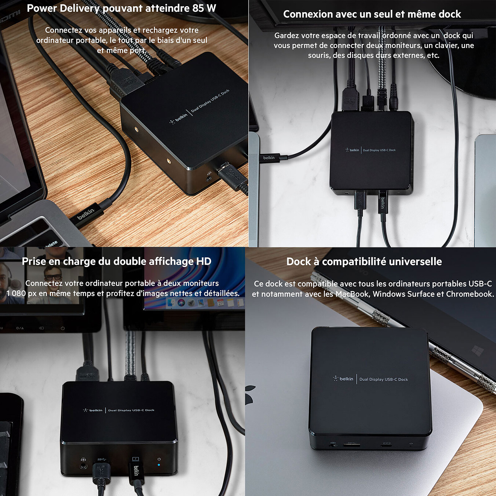 Belkin USB-C Docking Station for 2 HDMI notches with Displaylink