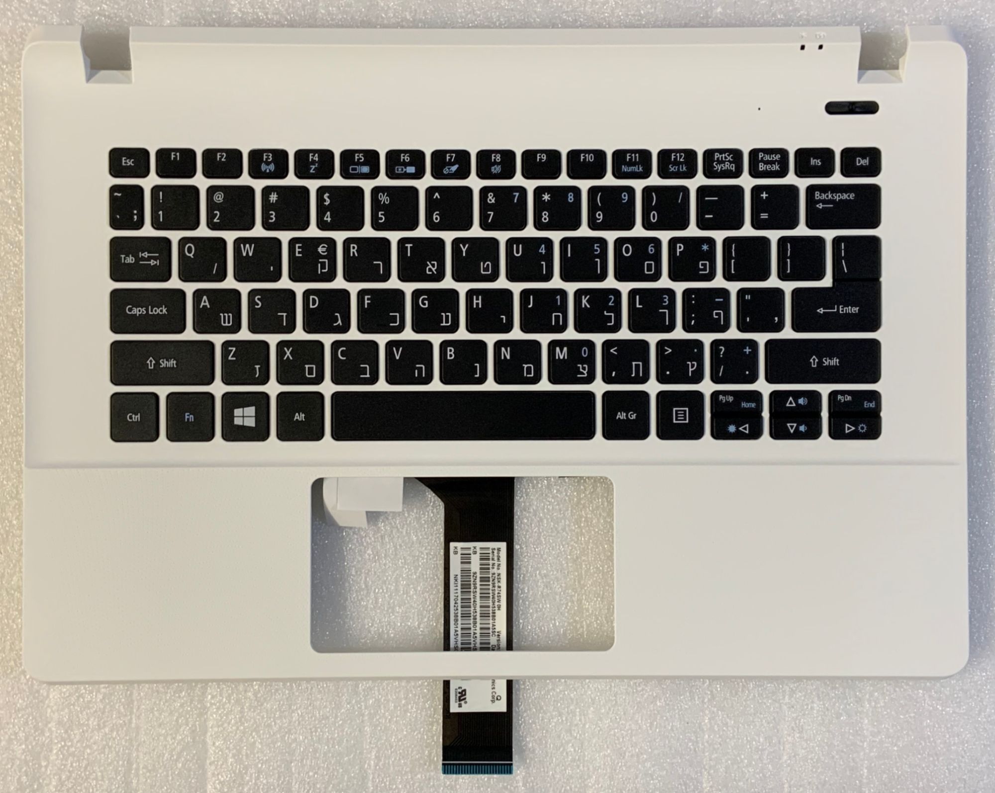 Acer Aspire ES1-331 Hebrew Qwerty Keyboard