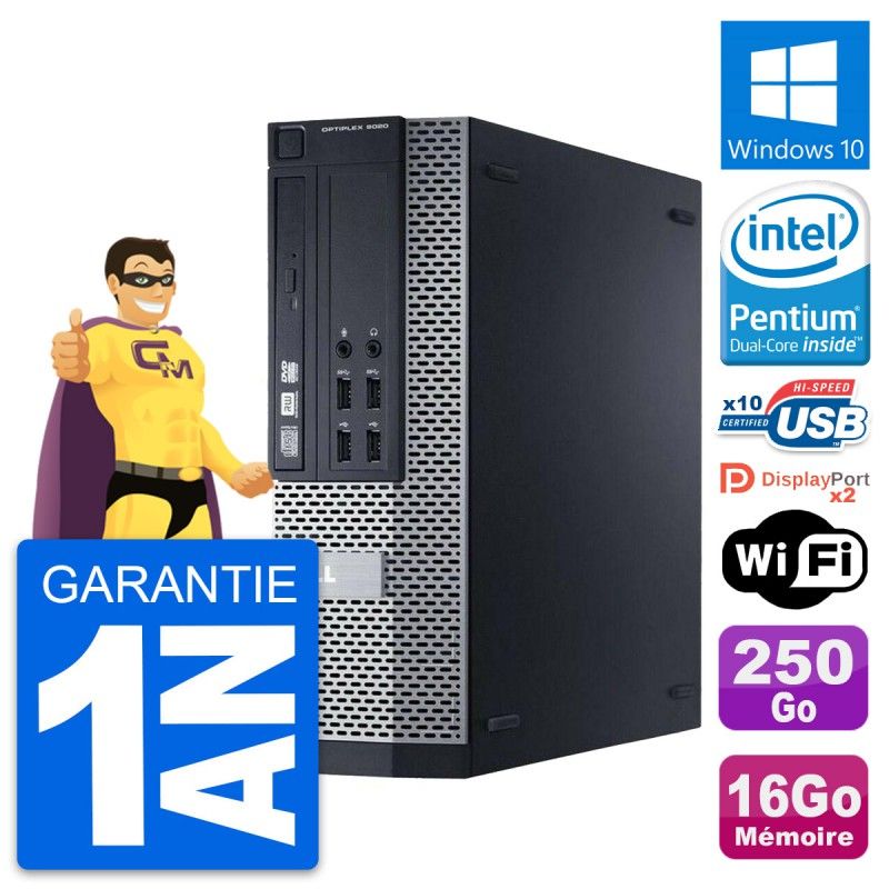 Dell Optiplex 9020 SFF Desktop PC - Intel Pentium G3220, 16GB RAM, 250GB HDD, Windows 10, WiFi