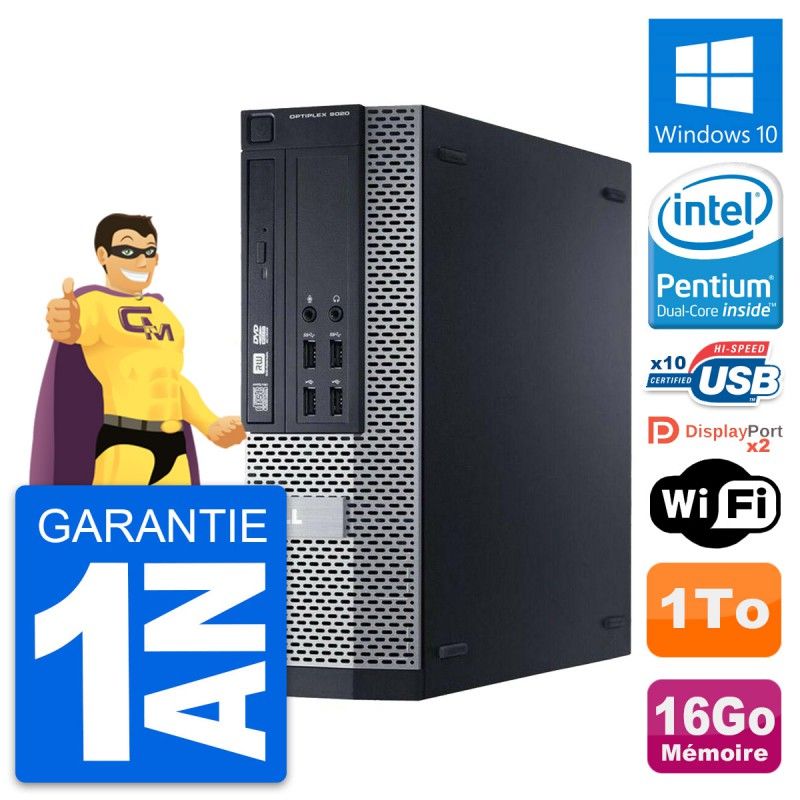 Dell Optiplex 9020 SFF Desktop PC - Intel Pentium G3220, 16GB RAM, 1TB HDD, Windows 10, WiFi