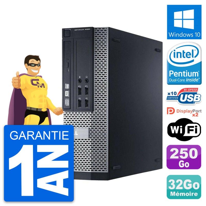 Dell Optiplex 9020 SFF PC - Intel Pentium G3220, 32GB RAM, 250GB HDD, Windows 10, WiFi