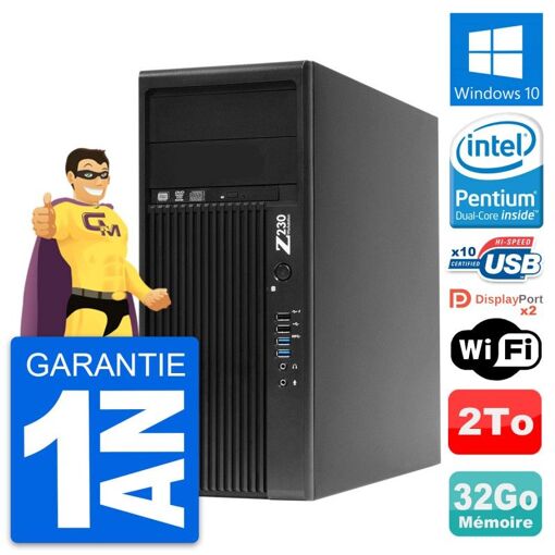 HP Z230 WorkStation - Intel Pentium G3220, 32GB RAM, 2TB HDD, Windows 10, WiFi