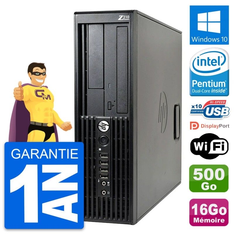 HP WorkStation Z210 SFF - Pentium G630, 16GB RAM, 500GB HDD, Windows 10, WiFi
