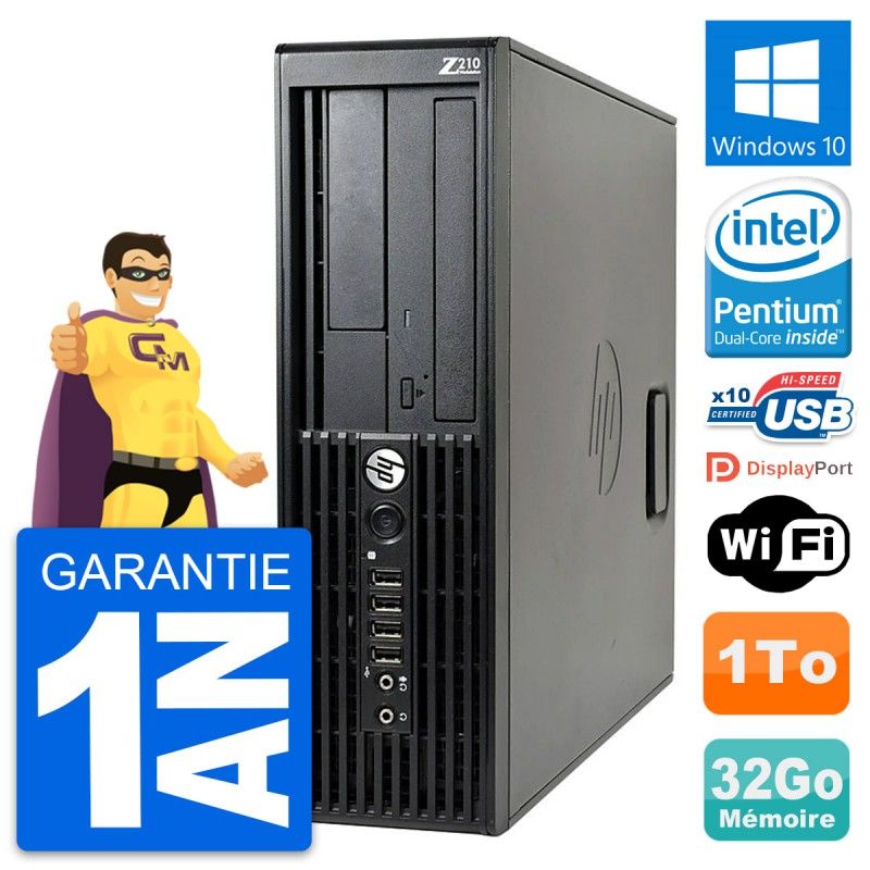 HP WorkStation Z210 SFF - Pentium G630 2.7GHz, 32GB RAM, 1TB HDD, Windows 10, WiFi