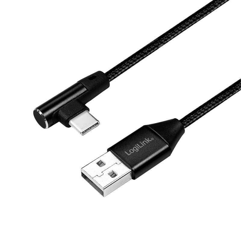 LogiLink USB 2.0 Cable - 0.3m, Type-A to Type-C, Black