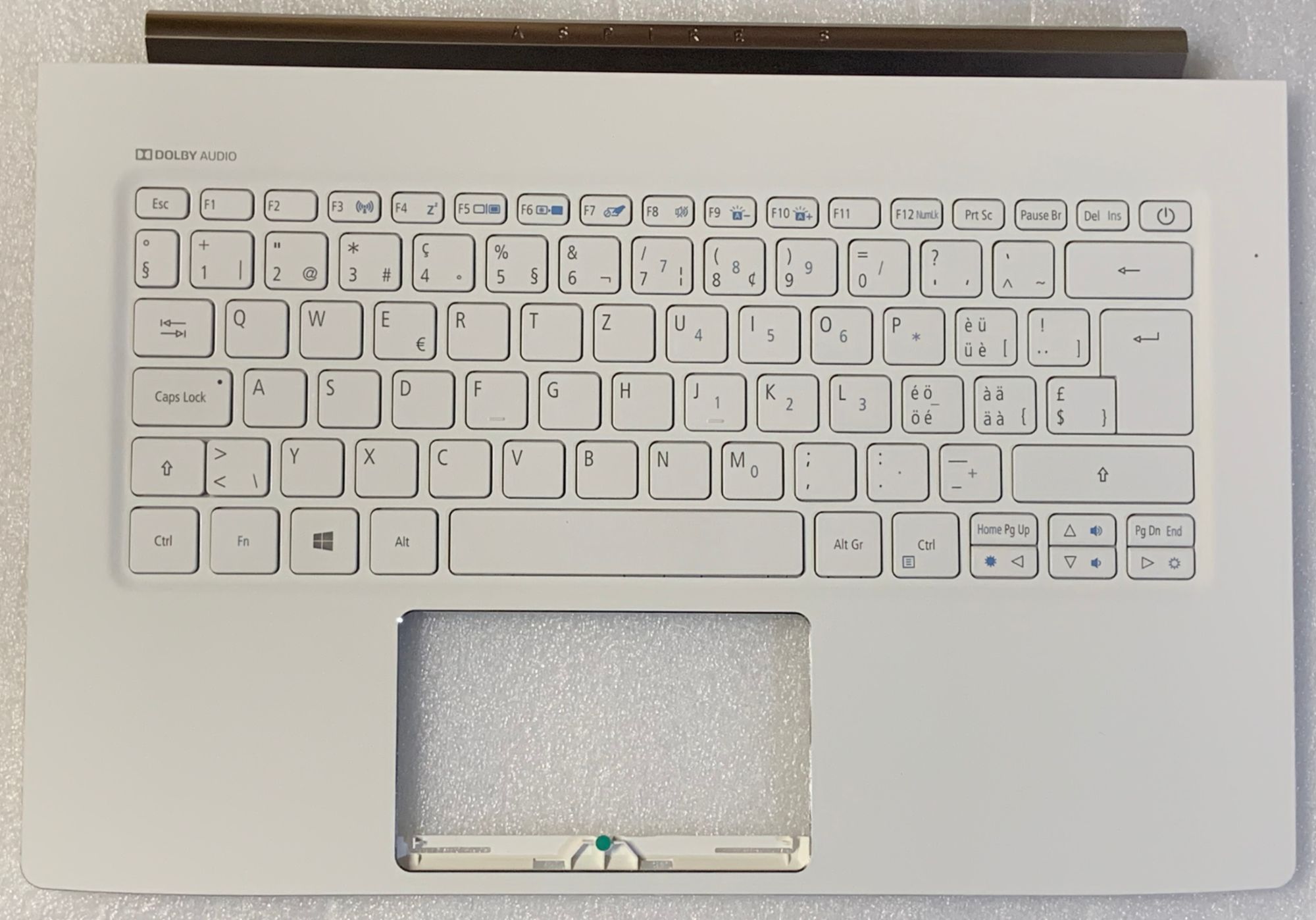 Acer Aspire S5-371 Swiss-German Qwerty Keyboard - White Backlit