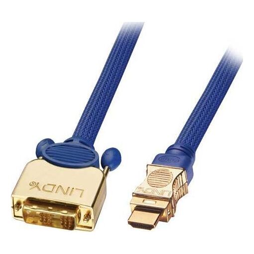 Lindy Premium Gold HDMI to DVI-D Adapter Cable - 50cm Triple Shielded