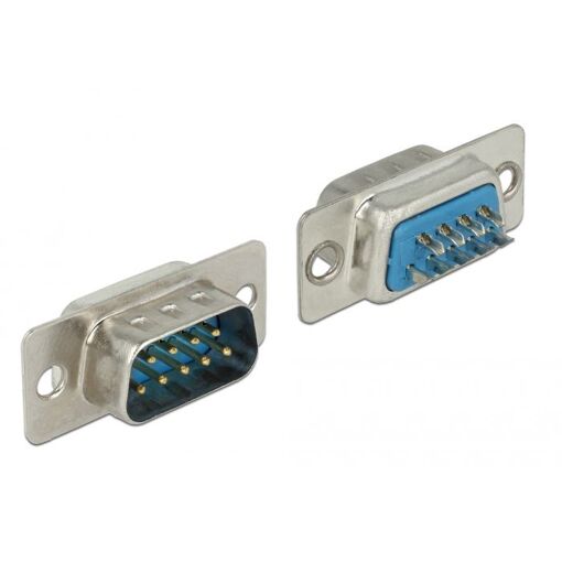 Conector Sub-D 9 pines Delock, Azul/Plata