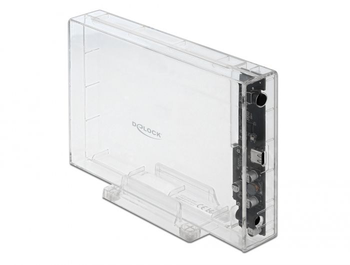 Delock External SATA HDD Enclosure with USB Type-C Female, Transparent - No Tools