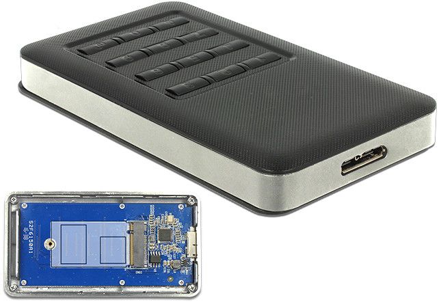 Delock External M.2 to USB 3.0 SSD Adapter with Encryption