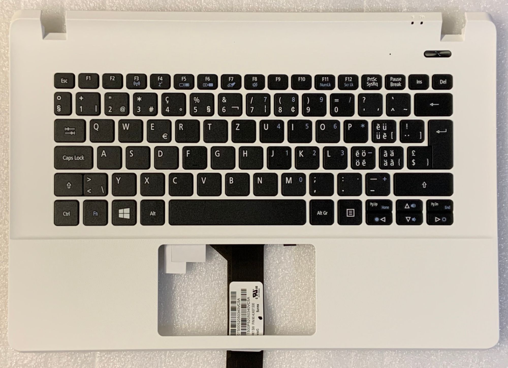 Clavier QWERTZ suisse pour l'ordinateur portable Acer Aspire ES1-331
