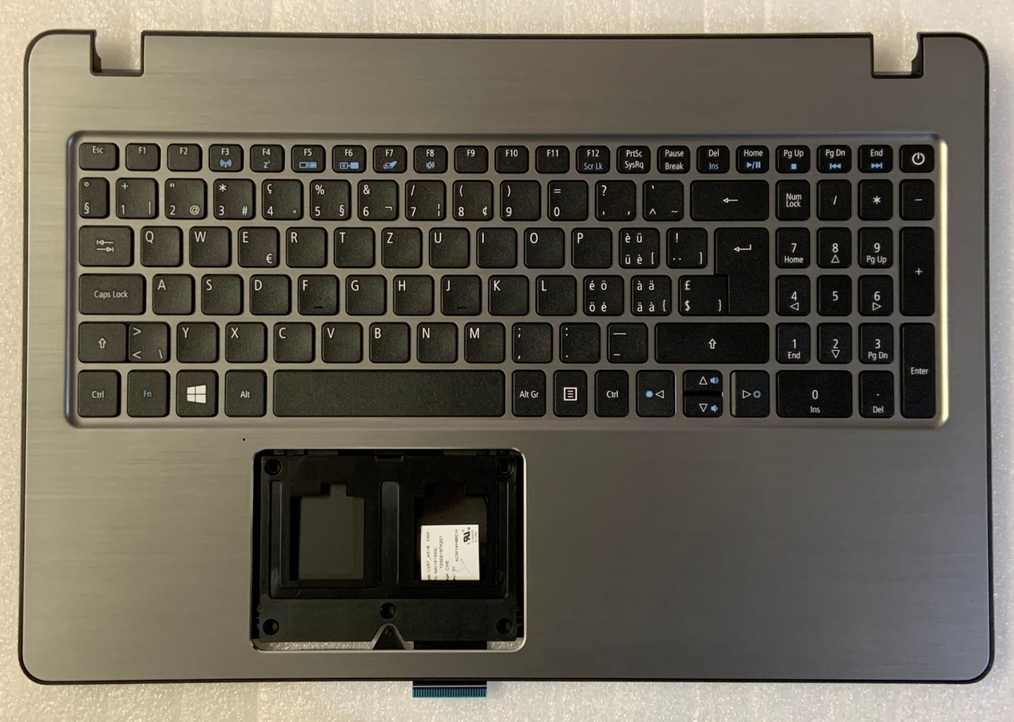 Clavier Qwerty Suisse pour Acer Aspire F5-573 (Argent)