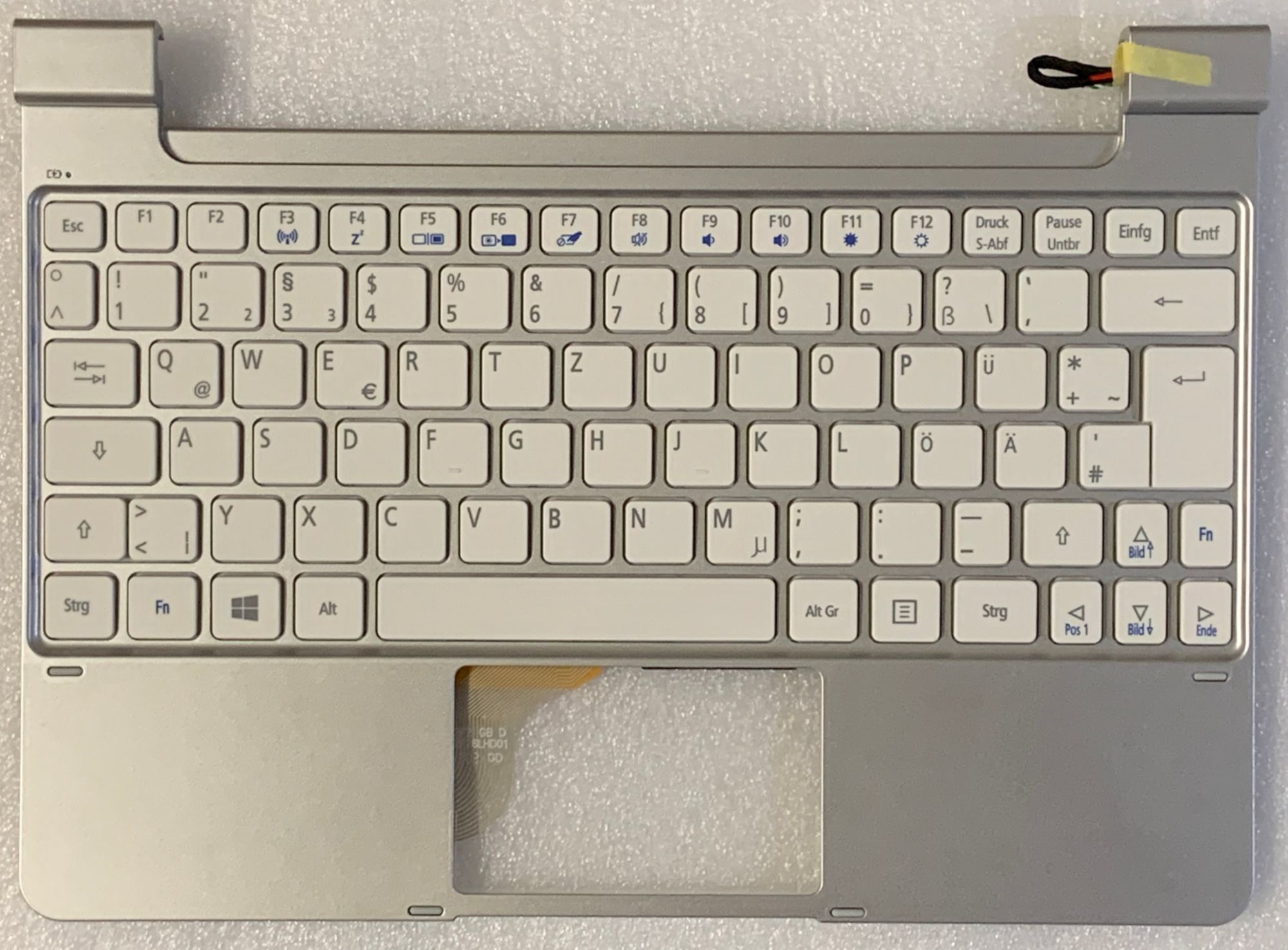 Acer Iconia W500 Series Keyboard - German Qwerty - White/Silver