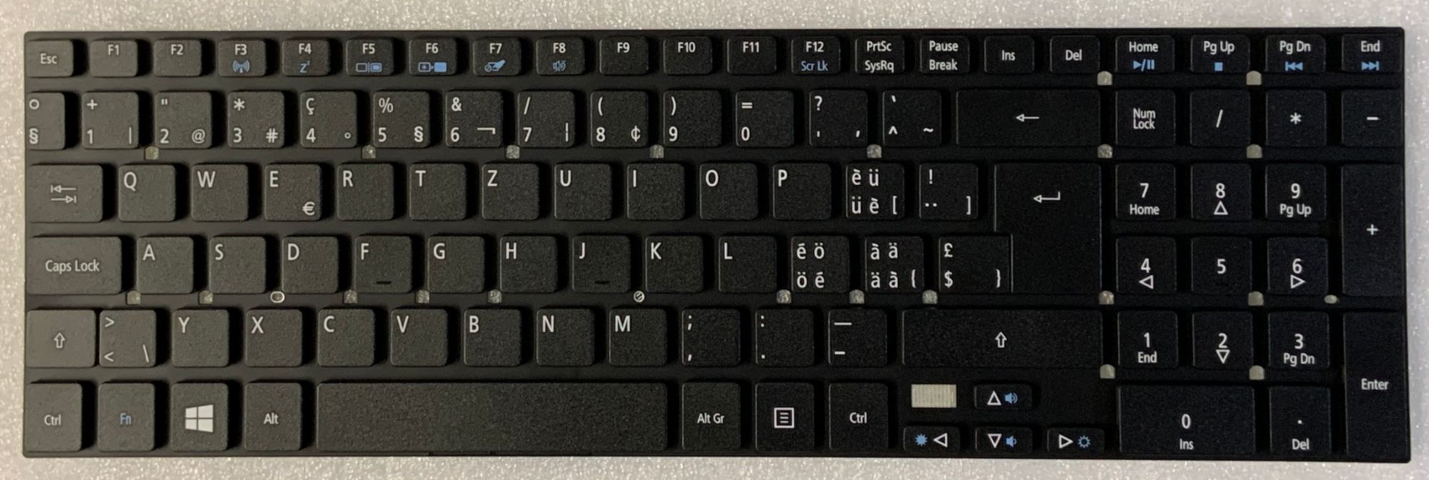 Clavier Acer TravelMate TMP255-M/TMP256-M - Suisse Allemand QWERZ, Noir, Sans cadre