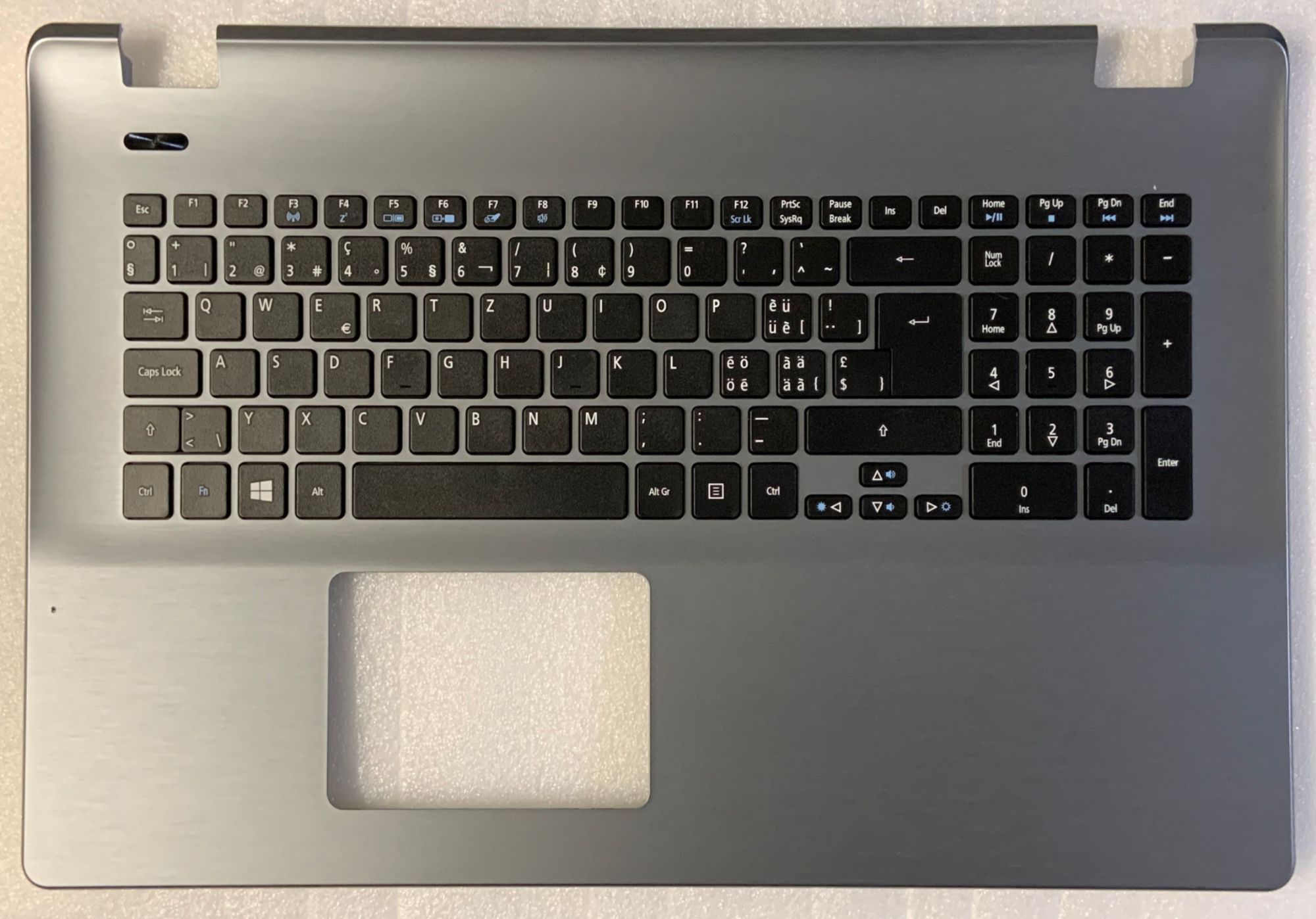 Acer Aspire E5 Keyboard, Swiss-German Qwertz, Black/Gray