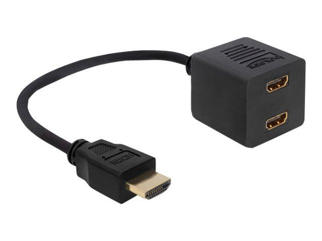 Adaptador HDMI de Alta Velocidad Delock con Ethernet - Repartidor de vídeo/audio - 2 x HDMI