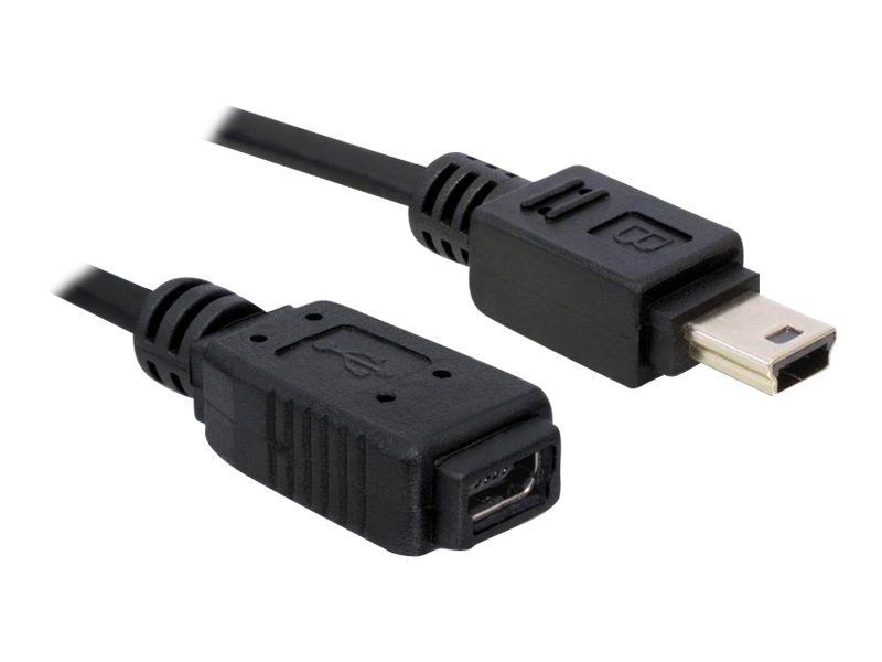 Câble USB Delock - Mini USB Type B (M) vers Mini USB Type B (F) - 1 m