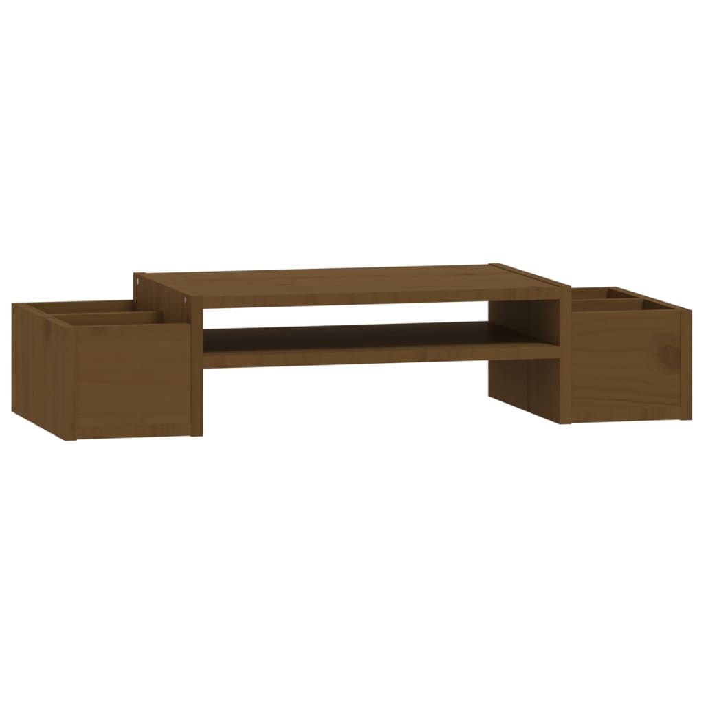 VidaXL Monitor Stand, Honey Brown, 70x27.5x15cm, Solid Pine Wood