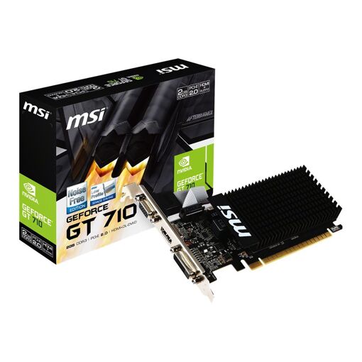 Carte graphique MSI GT 710 2GD3H LP - GF GT 710 - 2 Go DDR3 - PCIe 2.0 x16 profil bas