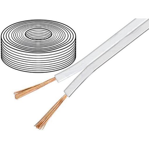 Câble de haut-parleur Wentronic Goobay - 0,5 mm² - 10 m - Blanc