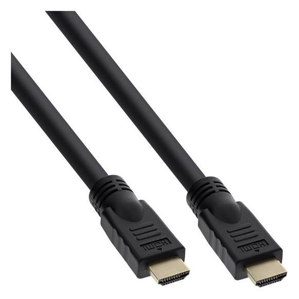 INTOS ELECTRONIC InLine Premium HDMI Cable with Ethernet - 5m, Triple Shielding, Black, 4K Support