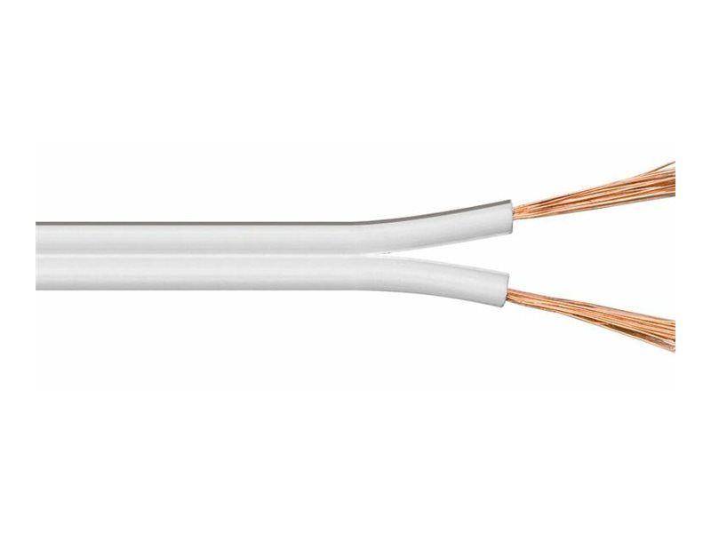 Câble de haut-parleur MicroConnect - 2,5 mm² - Fil nu sur fil nu - 25 m - Blanc